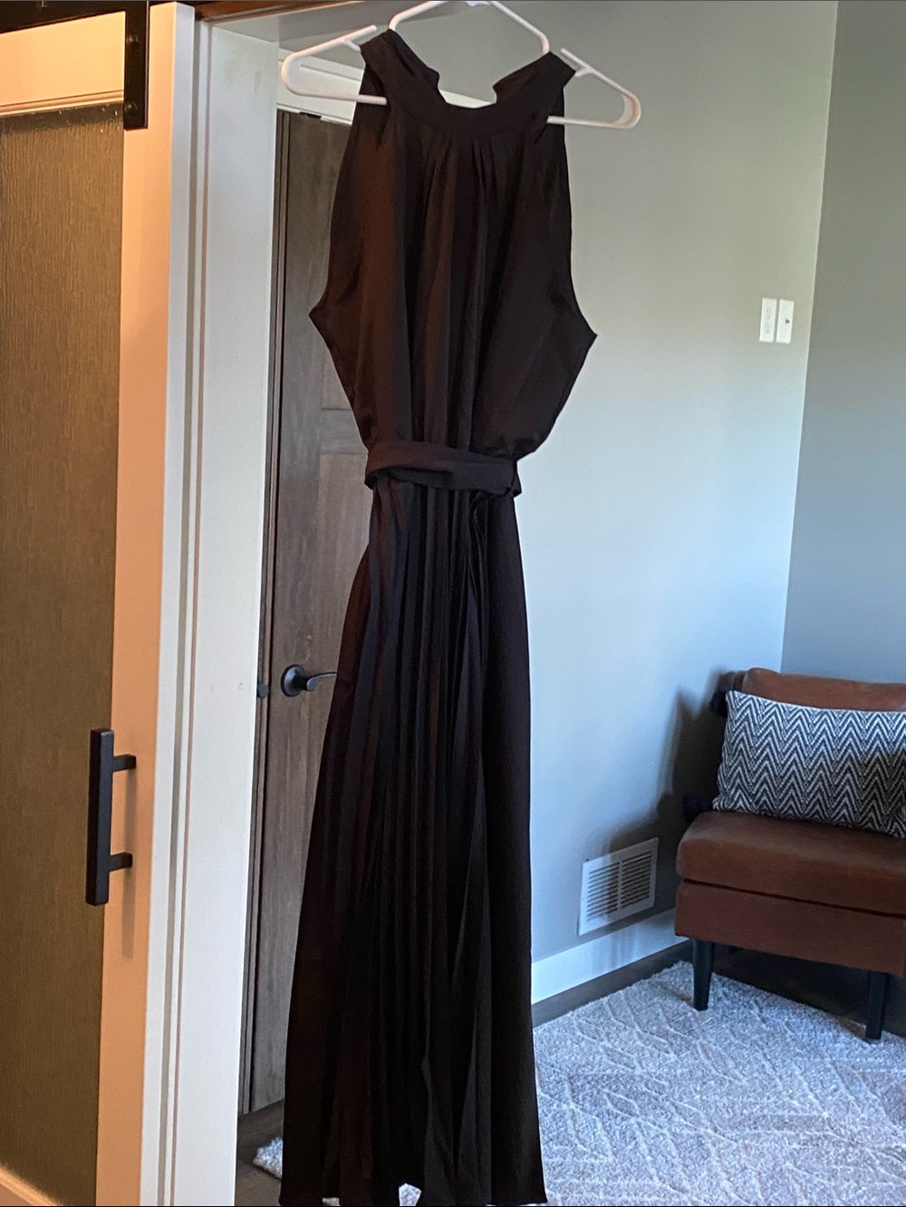 SHEIN Black Sleeveless Halter Maxi Dress